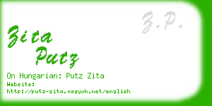 zita putz business card